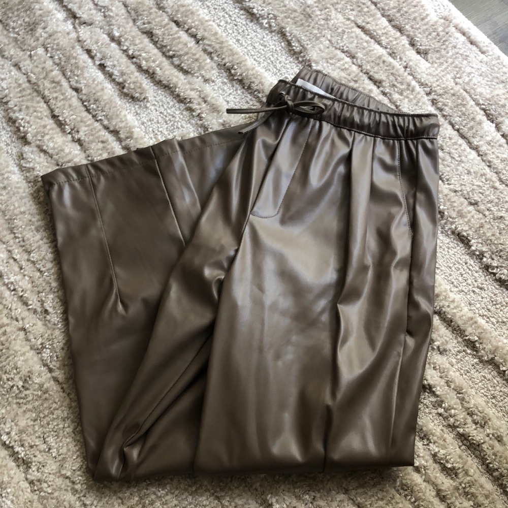 Oversized Leather Joggers